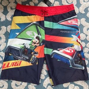 Super Mario Brothers Swim Trunks Boys L 14/16
